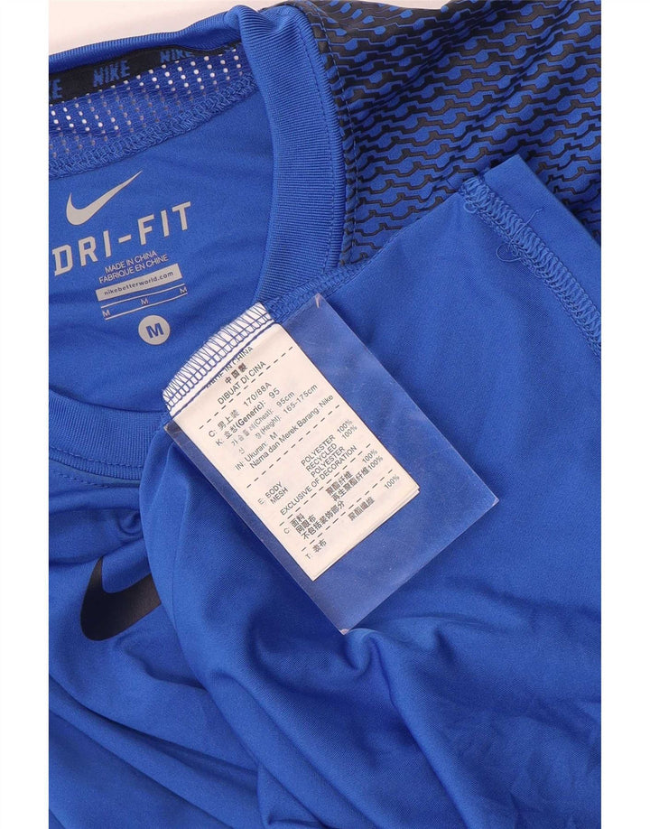 Camiseta Nike Masculina Dri Fit Graphic Top Médio Azul Poliéster