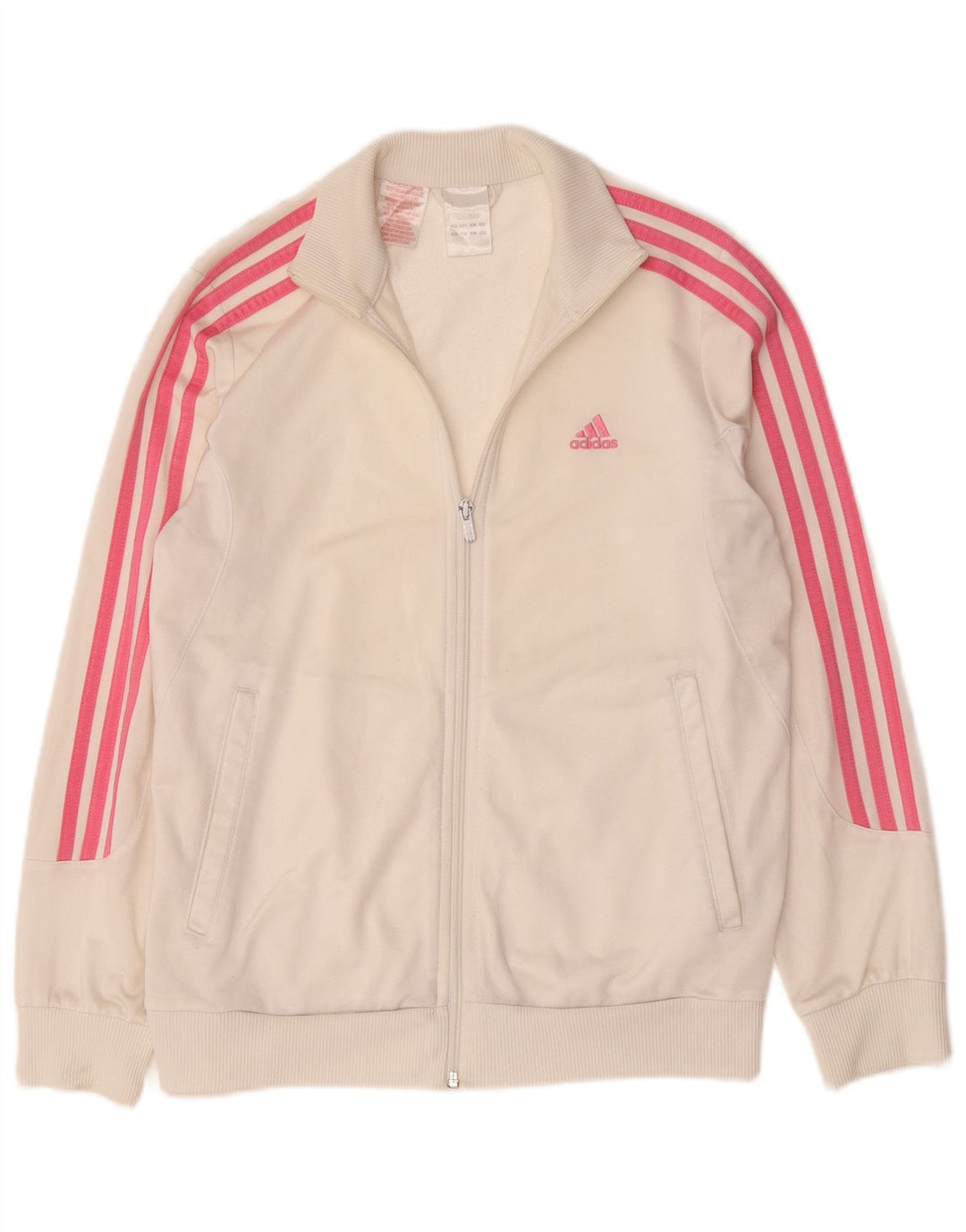 Casaco de treino Adidas para meninas 13-14 anos branco poliéster