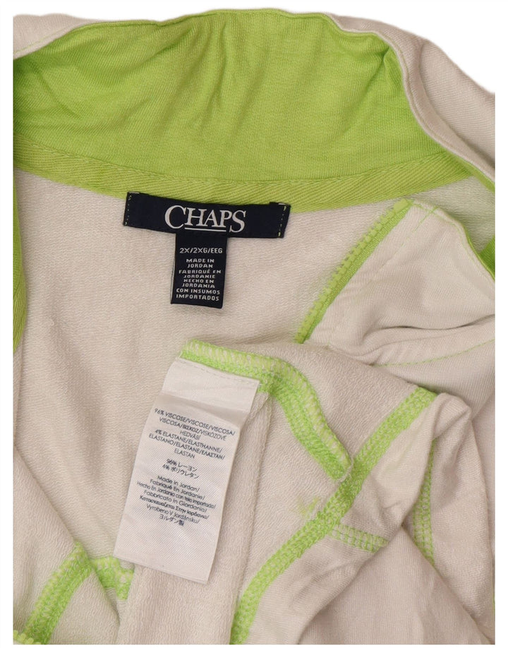 Top de treino feminino sem mangas Chaps UK 20 2XL viscose branca