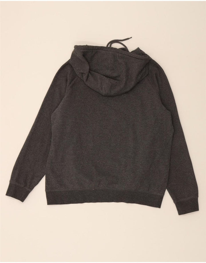 REEBOK Womens Graphic Hoodie Jumper UK 16 Large Grey Cotton Vintage Reebok and Second-Hand Reebok from Messina Hembry 