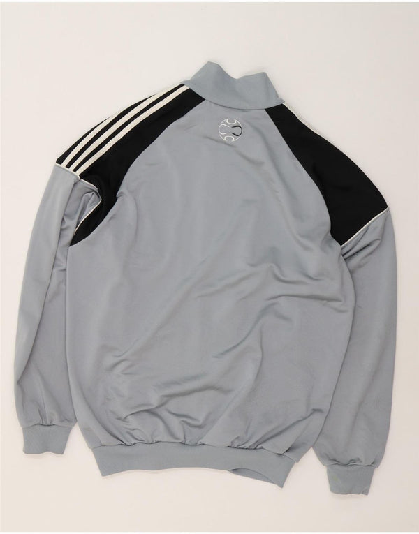 Adidas Mens Tracksuit Top Jacket IT 44/46 Grande Cinza Colorblock Poliéster