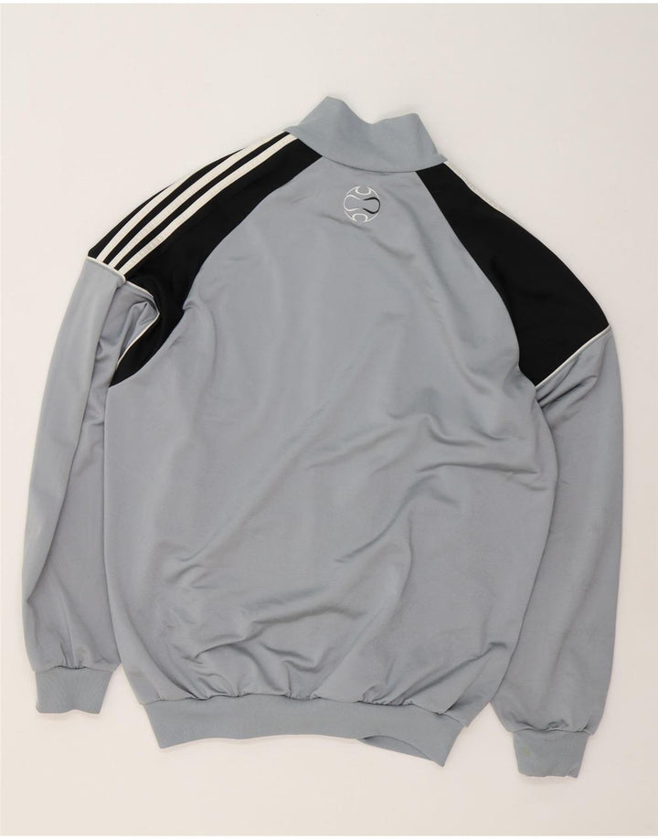 Adidas Mens Tracksuit Top Jacket IT 44/46 Grande Cinza Colorblock Poliéster