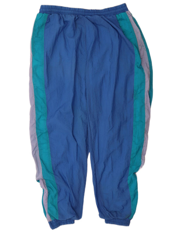 Calça de treino masculina vintage Joggers XL azul Colourblock poliamida