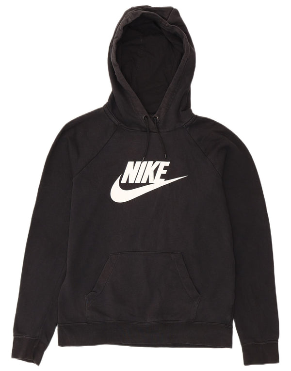 Jumper com capuz gráfico feminino NIKE UK 14 médio preto algodão