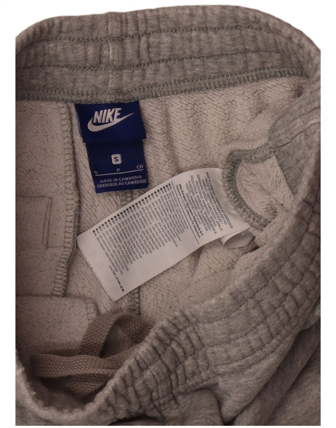 Calça de treino masculina NIKE Joggers pequeno cinza manchado de algodão