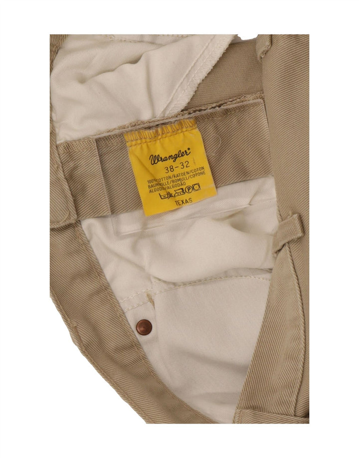 WRANGLER Mens Texas Slim Casual Trousers W38 L32 Beige Cotton Vintage Wrangler and Second-Hand Wrangler from Messina Hembry 