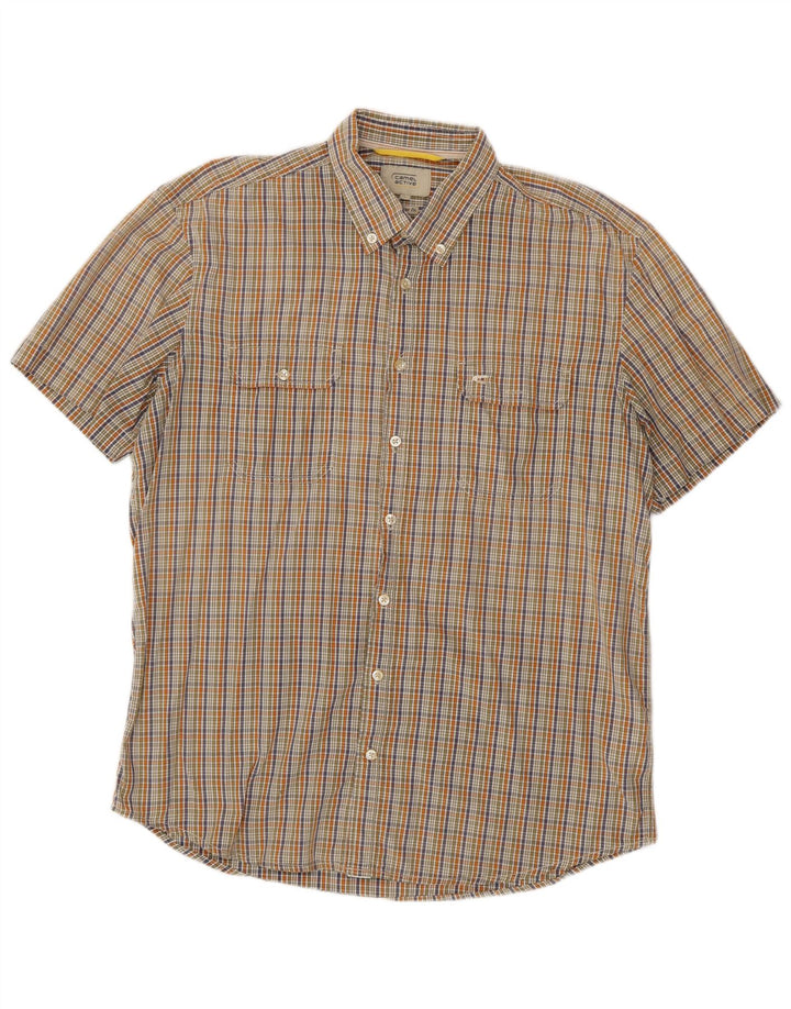 CAMEL ACTIVE Mens Regular Fit Short Sleeve Shirt Large Multicoloured Check
