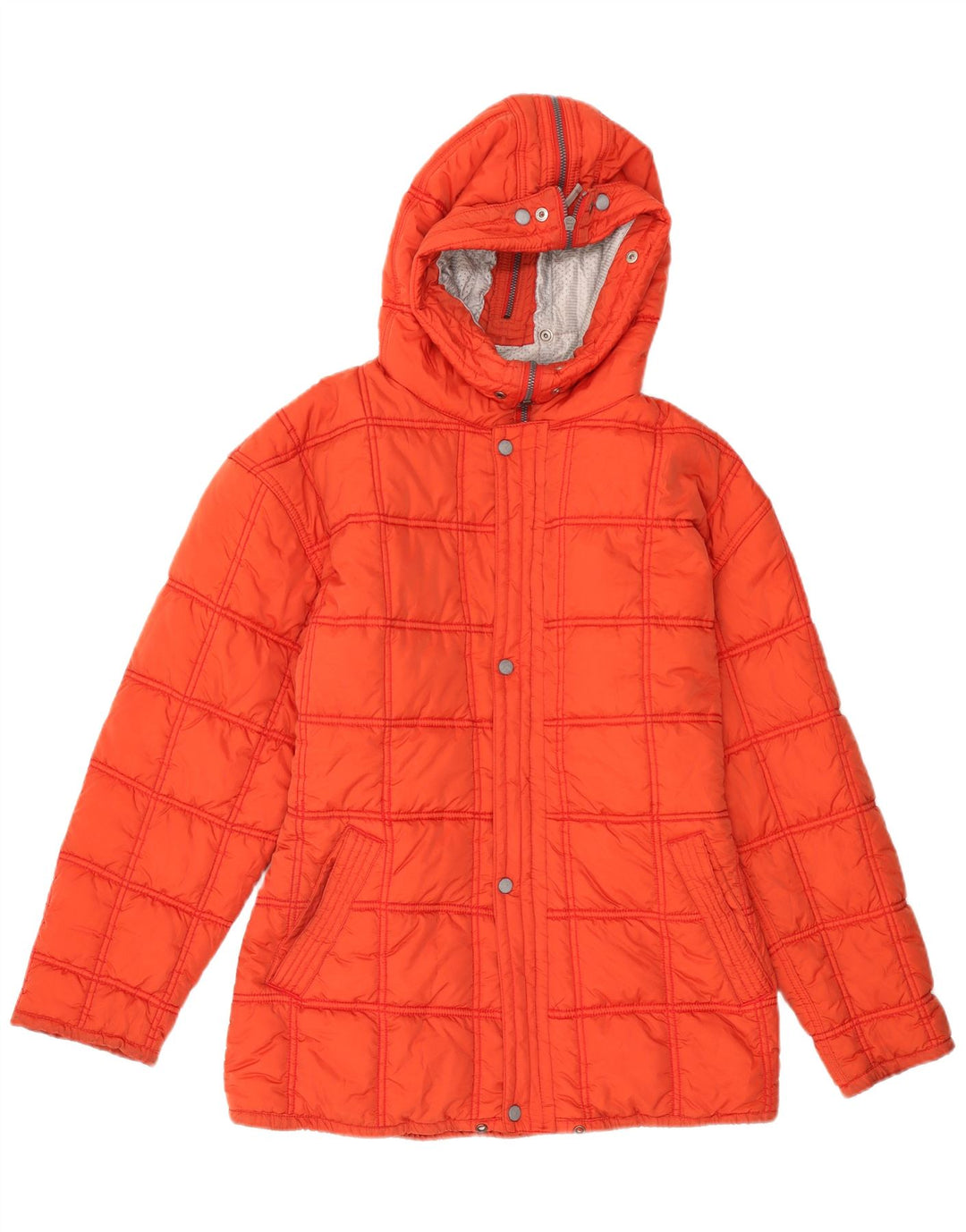 Jaqueta de esqui feminina VINTAGE com capuz grande EUA 2 XS vermelho nylon