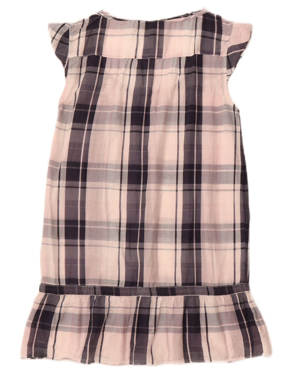 WOOLRICH Womens Tunic Blouse Top UK 6 XS White Check Cotton