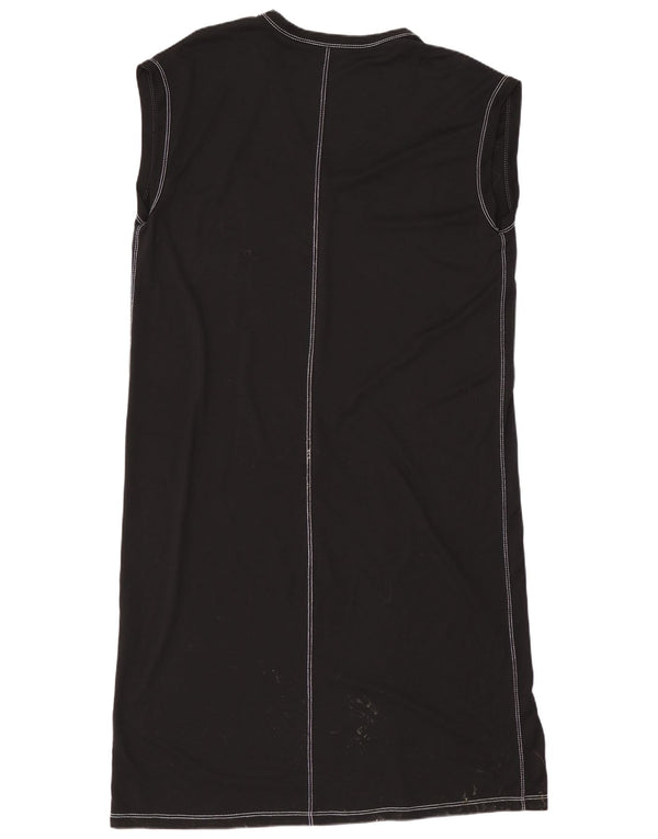 Vestido camiseta feminino Zara sem mangas grandes grandes Reino Unido 10 pequeno preto