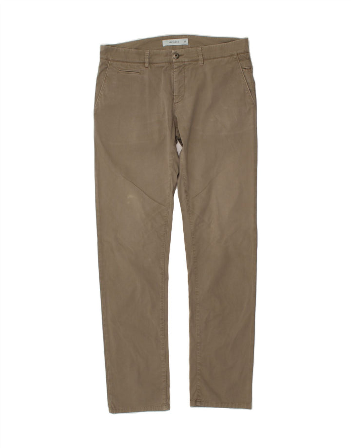 SIVIGLIA Mens Slim Chino Trousers W35 L34 Beige Cotton Vintage SIVIGLIA and Second-Hand SIVIGLIA from Messina Hembry 