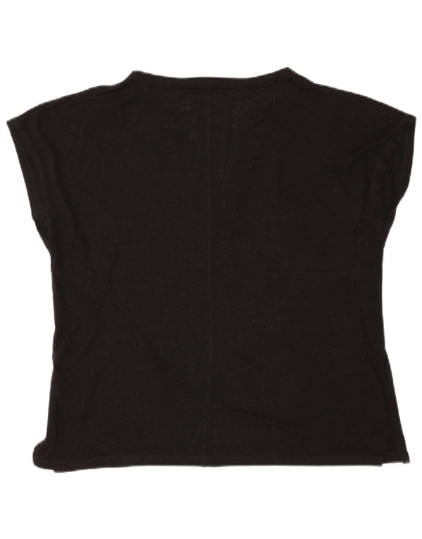 Camiseta feminina grande Fat Face UK 16 grande linho preto