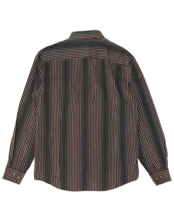 Camisa masculina Jasper Conran de algodão listrado preto médio