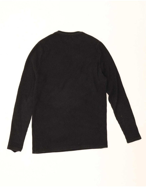 Zara Top masculino manga comprida pequeno algodão preto
