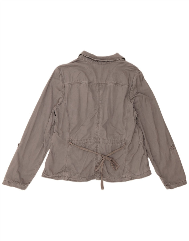 Jaqueta blazer feminina Eddie Bauer com 2 botões Reino Unido 18 XL algodão cinza