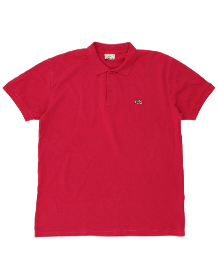 Camisa polo masculina Lacoste tamanho 6 XL algodão rosa
