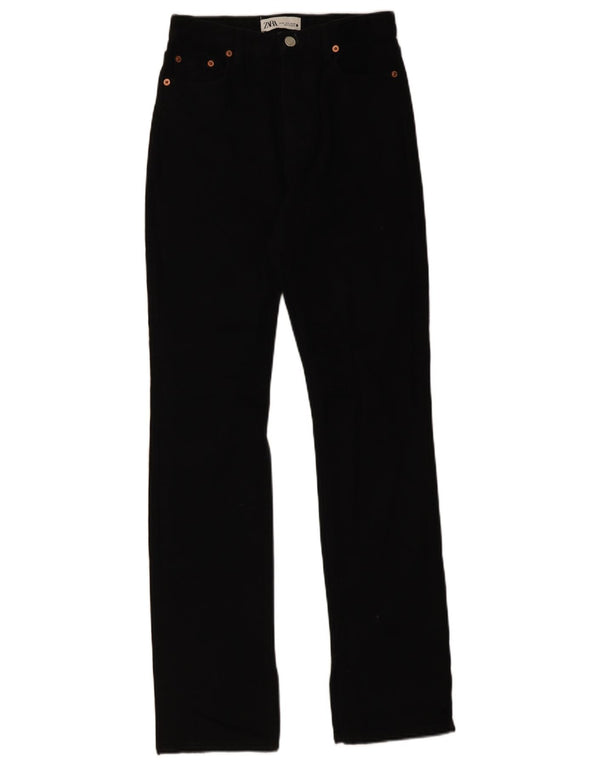 Zara Jeans feminino de cintura alta EU 36 XS W26 L34 algodão preto