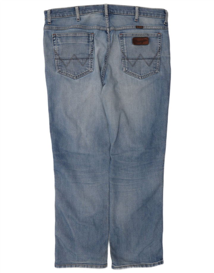 Wrangler Masculino Texas Stretch Straight Jeans W40 L30 Azul Algodão