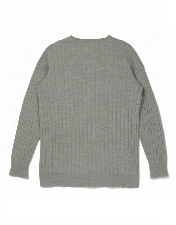 Zara Suéter feminino oversized com gola redonda Reino Unido 10 pequeno verde manchado