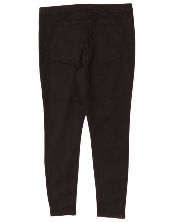 Calça casual feminina de cintura alta Marks & Spencer UK 18 XL W34 L28 preta