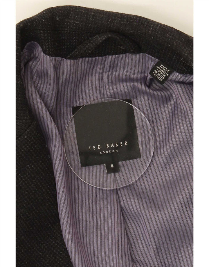 Sobretudo militar masculino Ted Baker tamanho 4 grande lã cinza