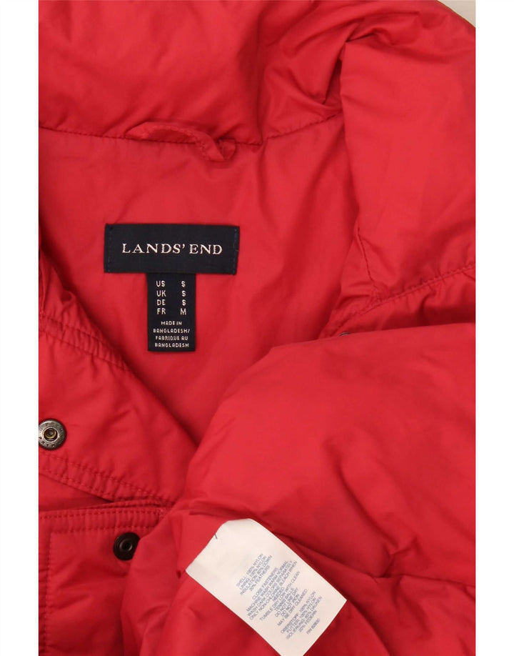 Lands End Womens Oversized acolchoado Gilet UK 10 pequeno vermelho nylon