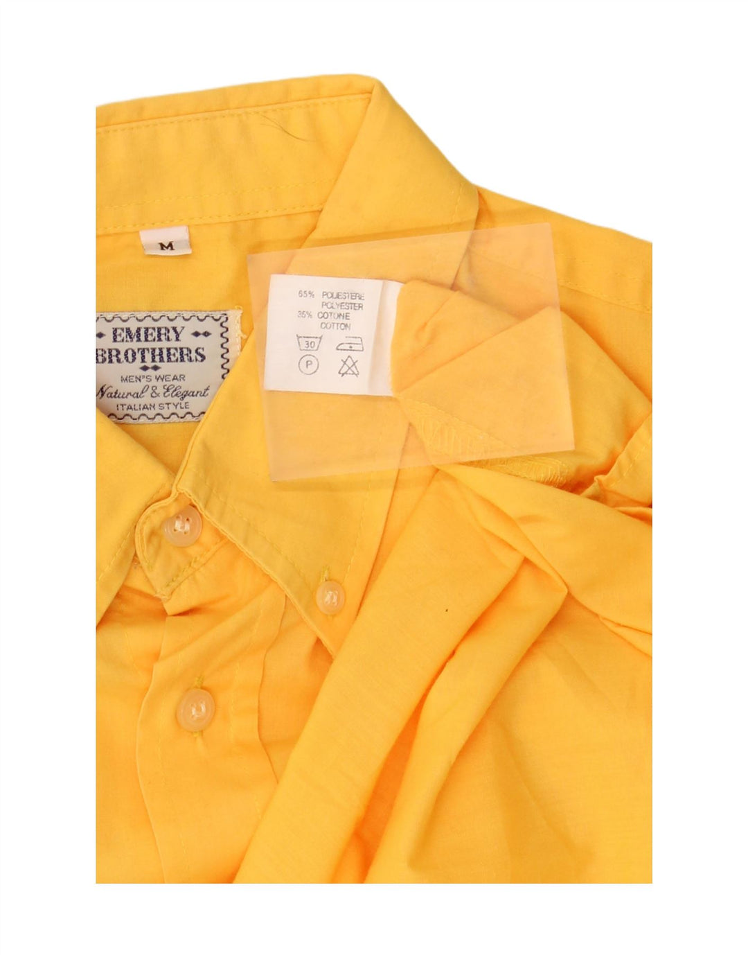 Camisa masculina EMERY BROHERS poliéster amarelo médio