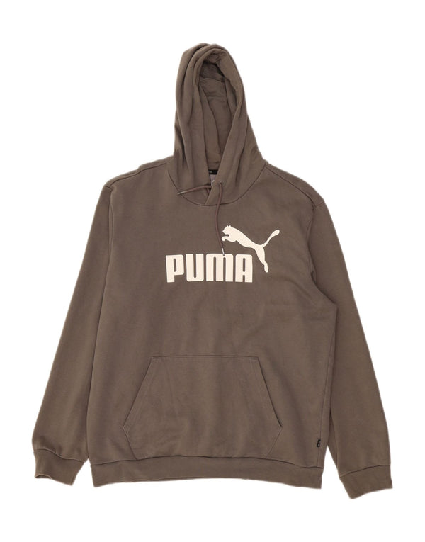 PUMA Mens Graphic Hoodie Jumper Grande Algodão Cinza