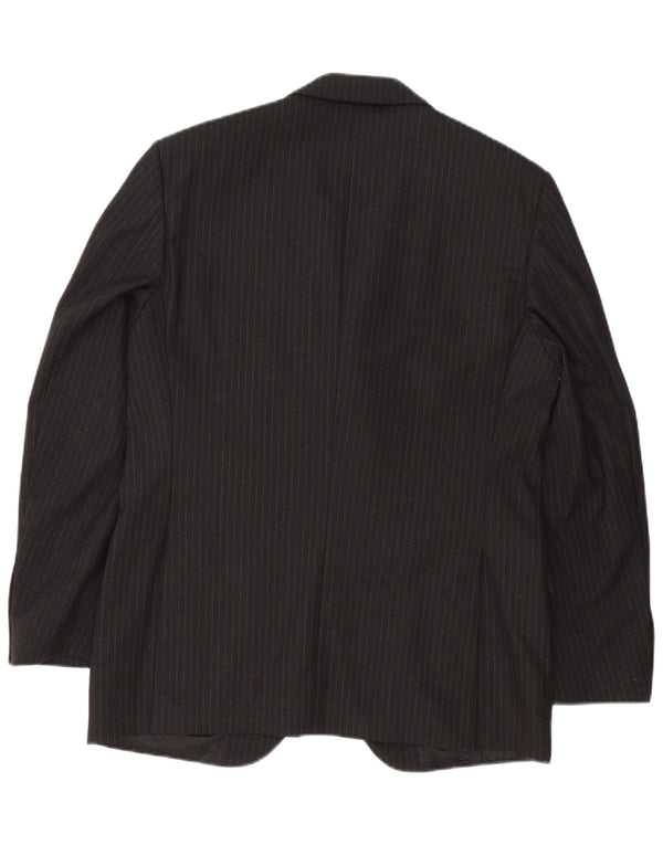 Jaqueta Blazer Masculina de 3 Botões Ing Loro Piona & Co. IT 50 Grande Listrada Preta