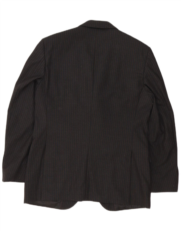 Jaqueta Blazer Masculina de 3 Botões Ing Loro Piona & Co. IT 50 Grande Listrada Preta