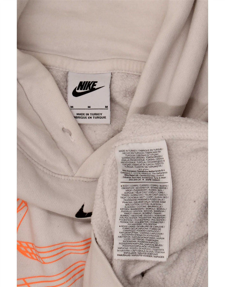 Nike masculino gráfico moletom com capuz médio algodão branco