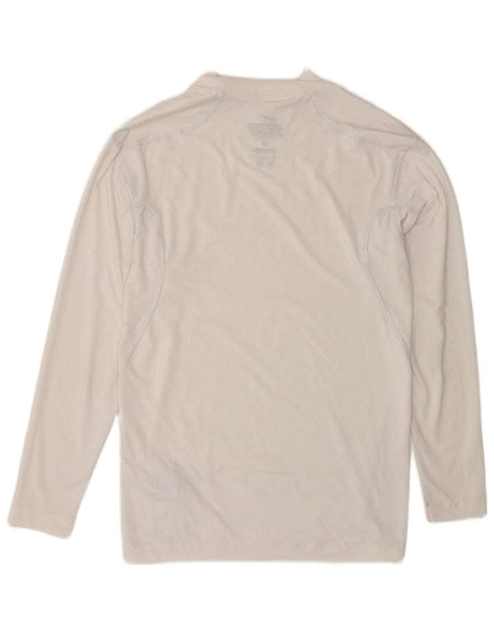 Top de compressão masculino Nike manga longa UK 42/44 grande branco poliéster esportivo