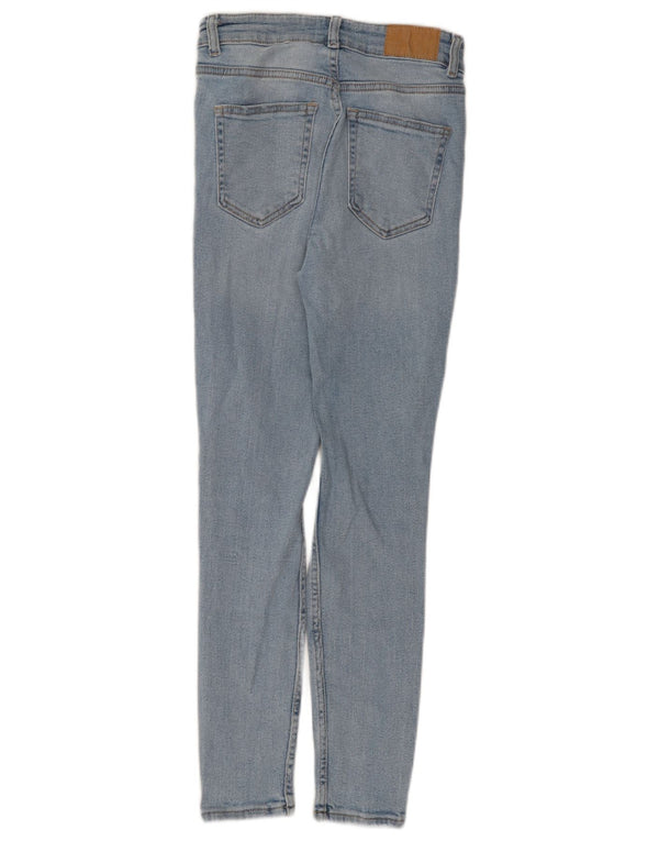 Zara Jeans skinny feminino desgastado UE 38 pequeno W28 L26 algodão azul