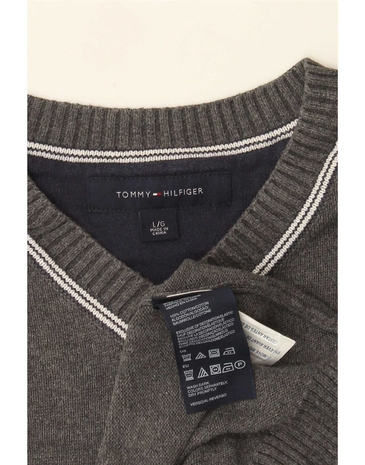 Tommy Hilfiger Mens Vest Tank Top Grande Algodão Cinza