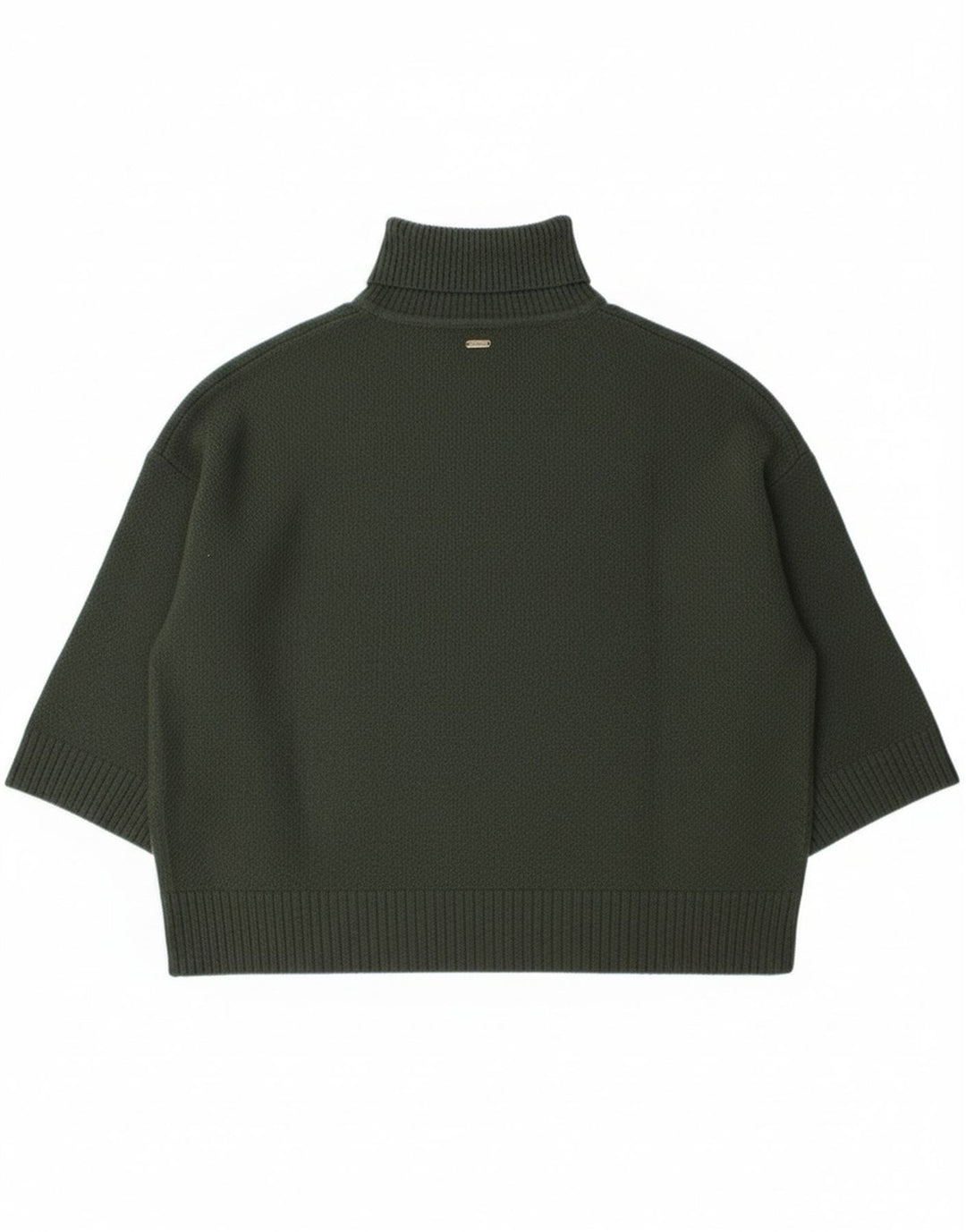 Suéter feminino Barbour Burne Cape com gola redonda Reino Unido 14 lã verde médio