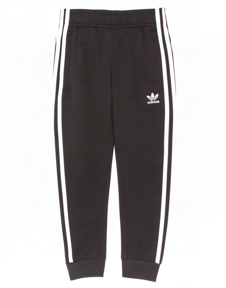 Adidas meninos calças de treino joggers 5-6 anos preto poliéster