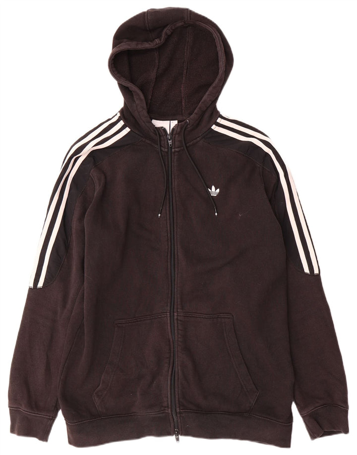Adidas masculino zip moletom com capuz médio algodão preto