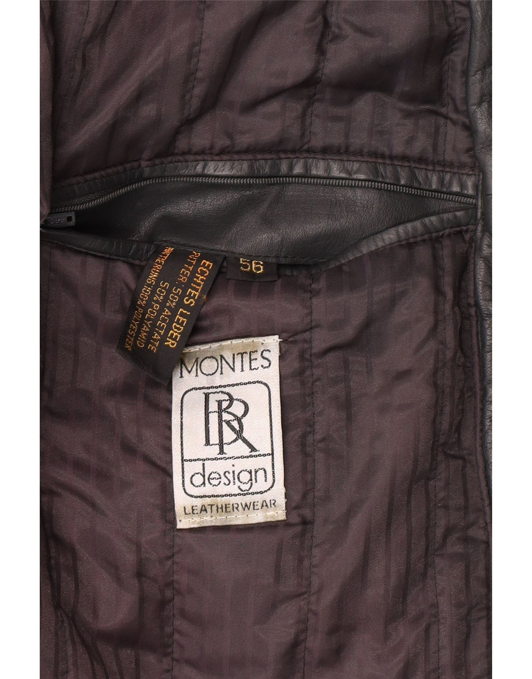 Casaco de couro masculino Montes IT 56 3XL couro preto