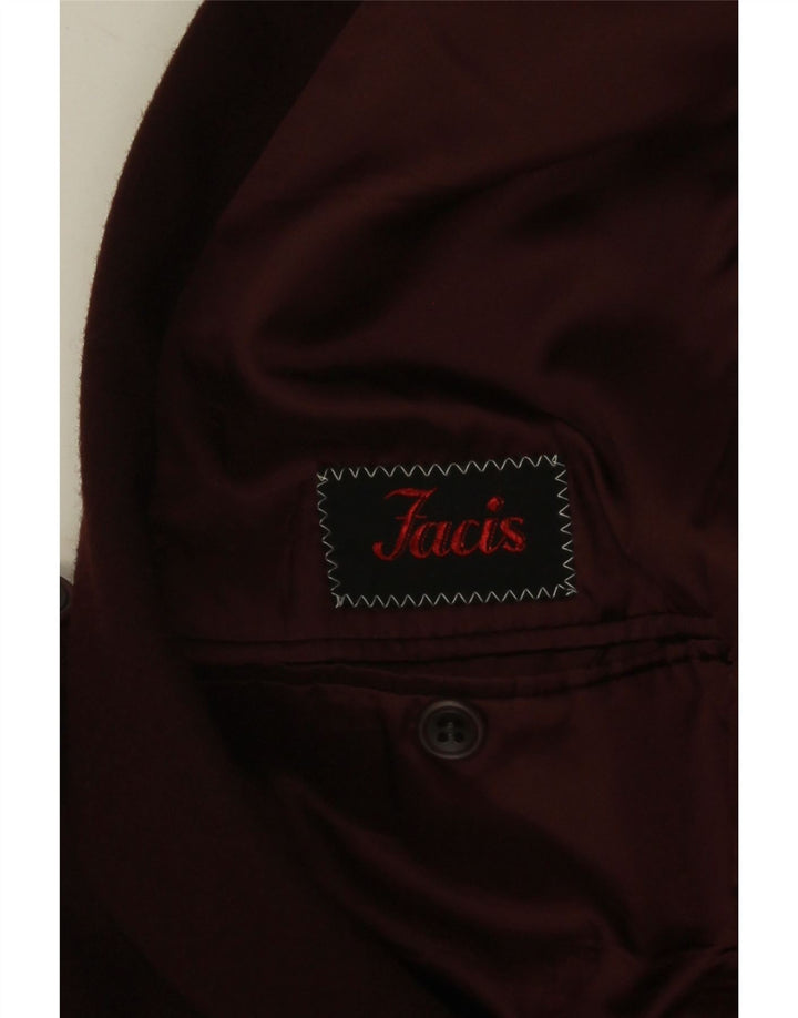 Jaqueta Blazer Facis Masculina Longline 2 Botões IT 52 XL Lã Virgem Borgonha