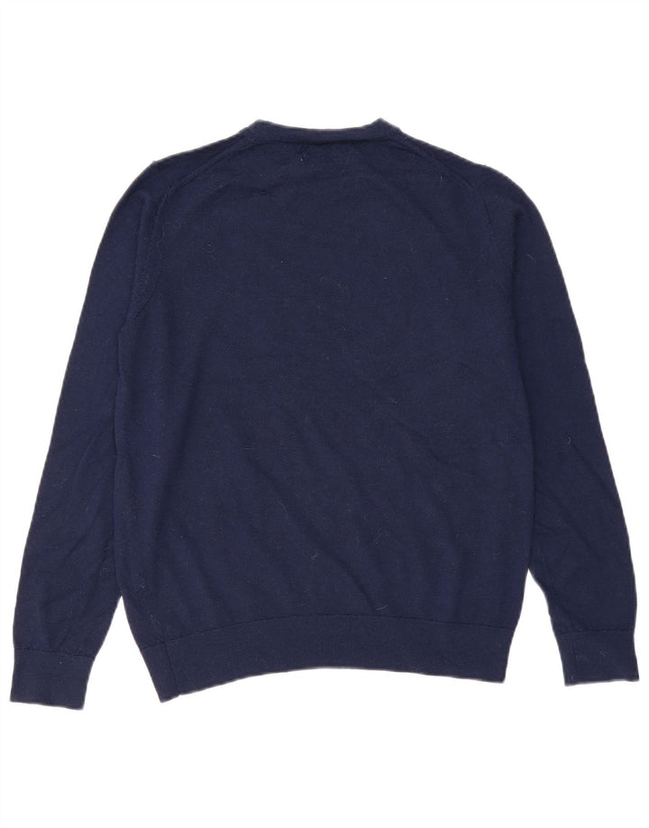 Suéter feminino Marks & Spencer com gola redonda Reino Unido 10 pequeno azul marinho