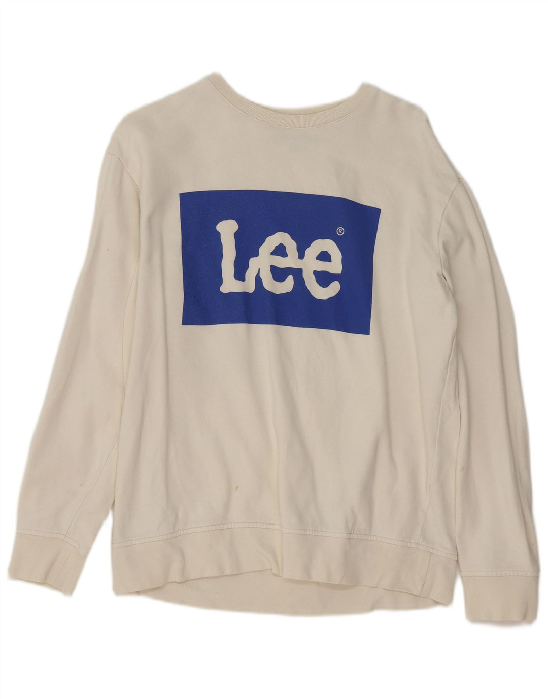LEE moletom gráfico masculino jumper médio algodão branco