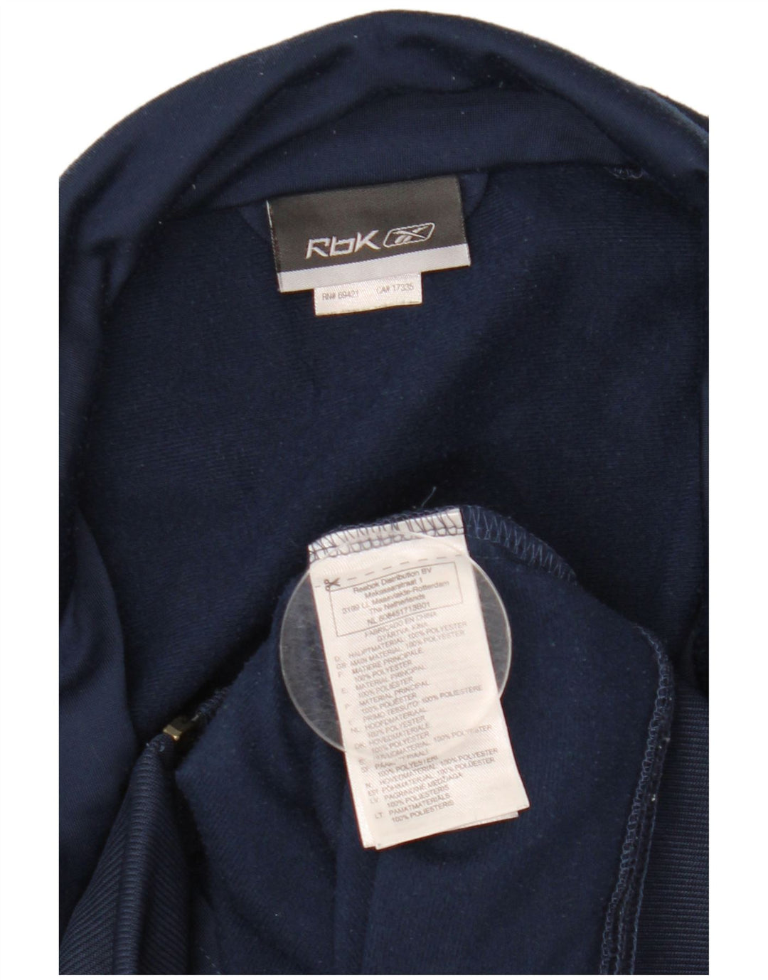 Reebok Mens Tracksuit Top Jacket Pequeno Azul Marinho Colorblock Poliéster