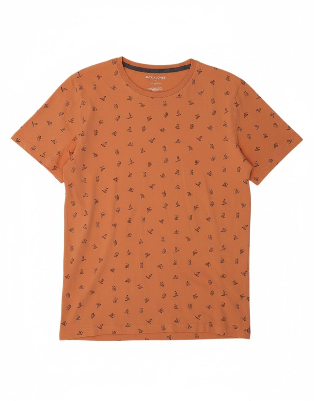 Camiseta masculina JACK & JONES pequeno algodão laranja