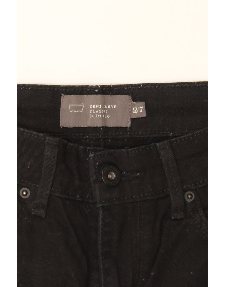 LEVI'S Womens Classic Slim Jeans W27 L32 Black Cotton Vintage Levi's and Second-Hand Levi's from Messina Hembry 
