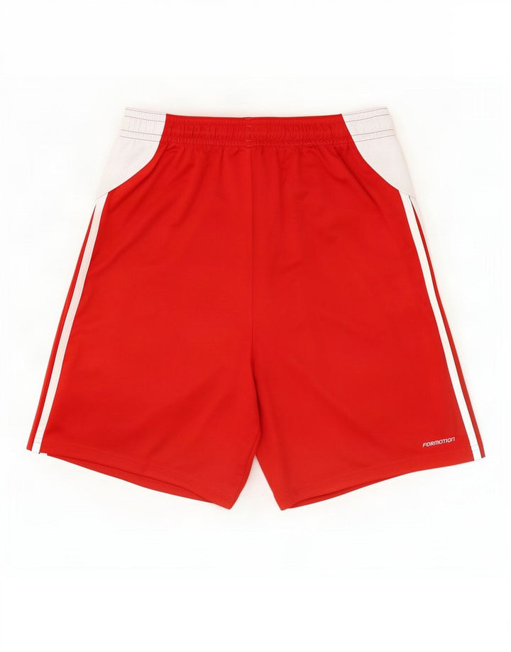 Shorts esportivos masculinos Adidas grande poliéster colorblock vermelho
