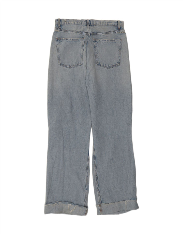 Zara Jeans feminino de cintura alta desgastado UE 40 médio W30 L31 azul