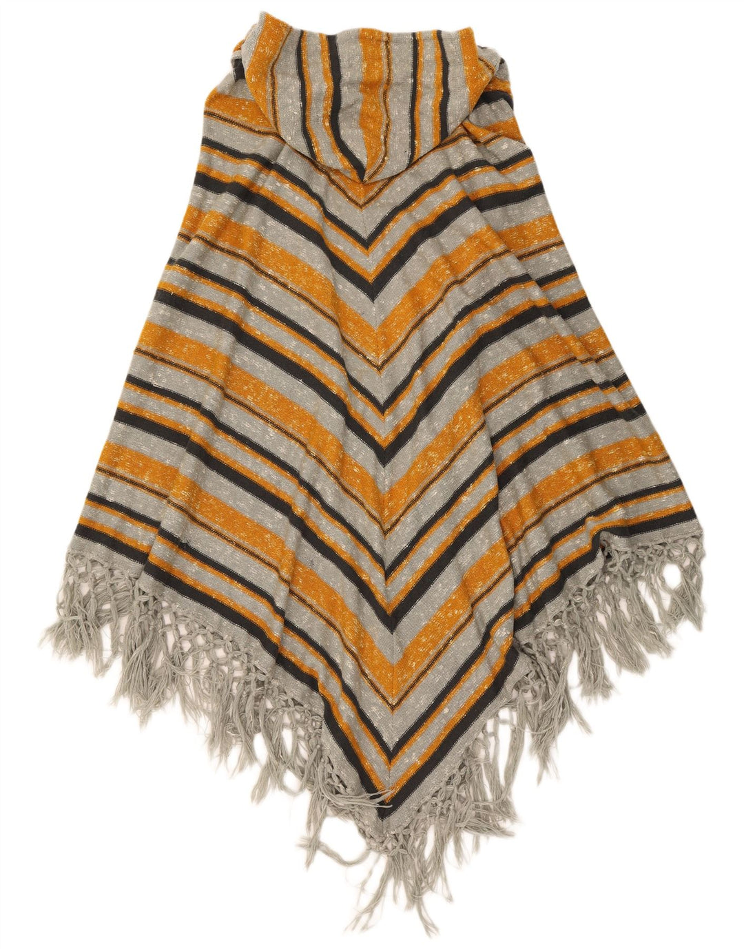 Suéter cardigã com capuz feminino vintage, tamanho único, listrado multicolorido