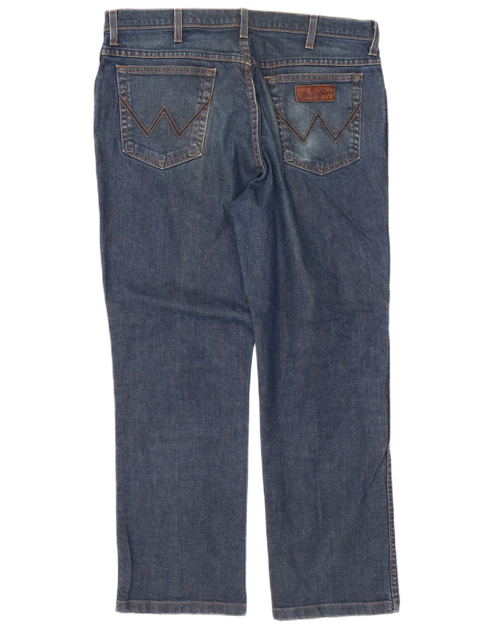 Wrangler Masculino Texas Stretch Straight Jeans W38 L29 Azul Algodão