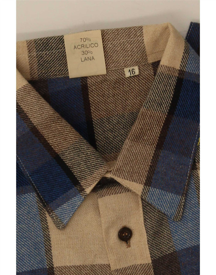 Camisa masculina de flanela Cervino tamanho 16 grande acrílico xadrez multicolorido