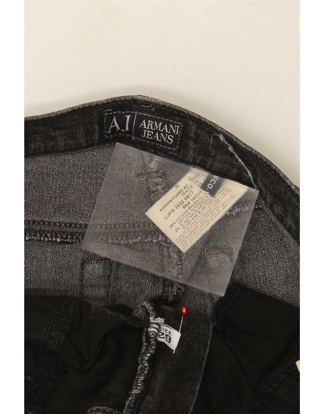 Armani feminino bootcut jeans W29 L28 algodão preto